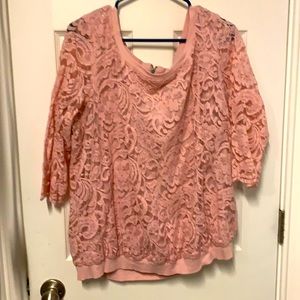 Torrid pink sheer and sparkly top